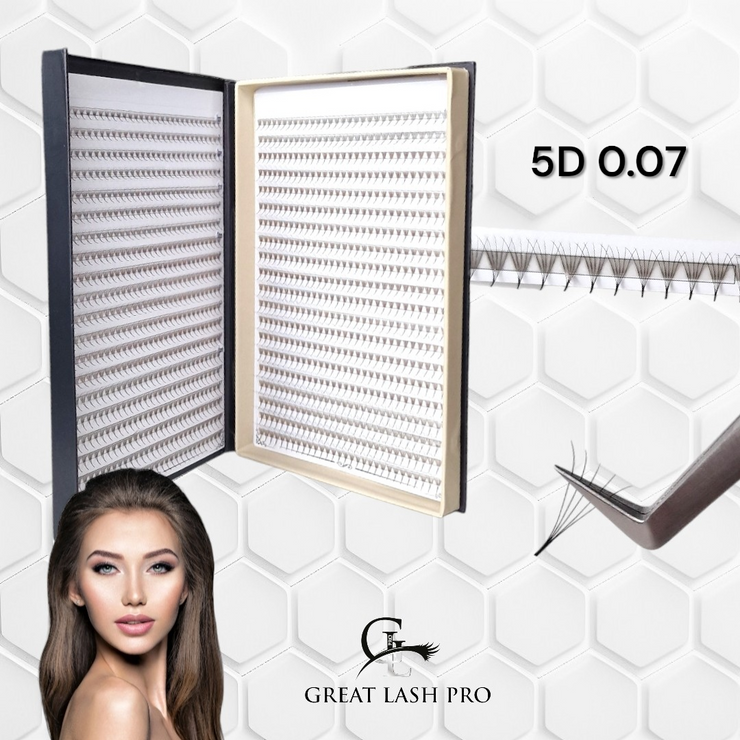 Premades 3D 0.07 Mix Tray 1200 fans - Great Lash Pro
