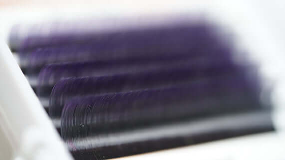 black-violet lashes, eyelash extensions, two tone lashes, violet lashes, volume lashes