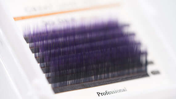 black-violet lashes, eyelash extensions, two tone lashes, violet lashes, volume lashes